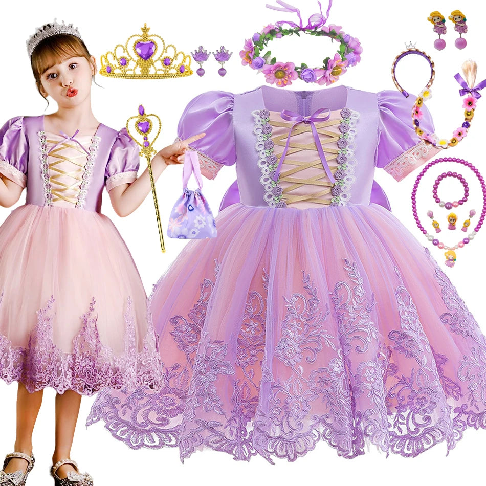 Princess Rapunzel Sequin Costume Dress 1-6T