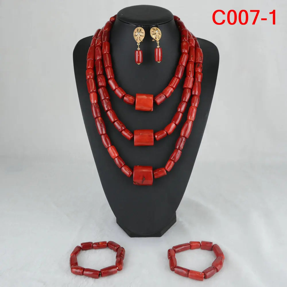 Coral Beads Jewelry Set