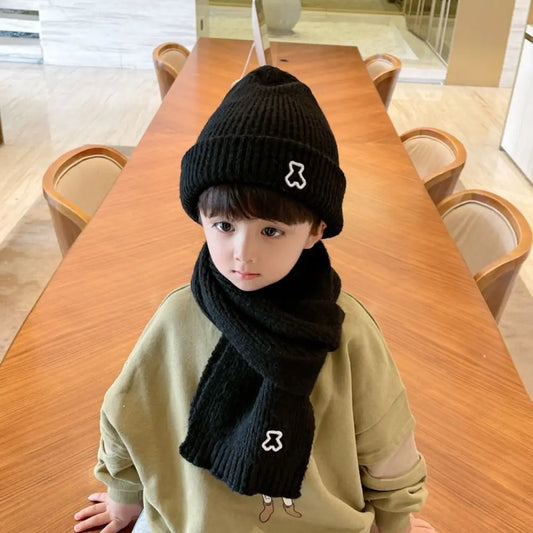 Kids Windproof Hat & Scarf Set