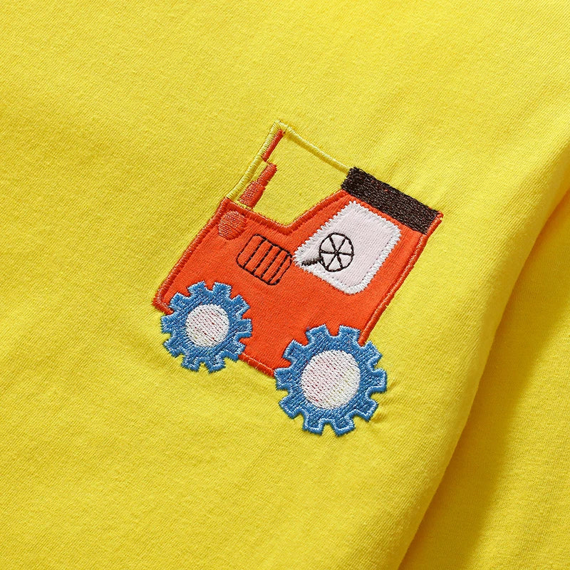 Tops Embroidery Car T-Shirts for Boys