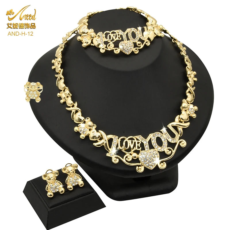 Costume Jewelry Set- Necklace Bracelets Earrings