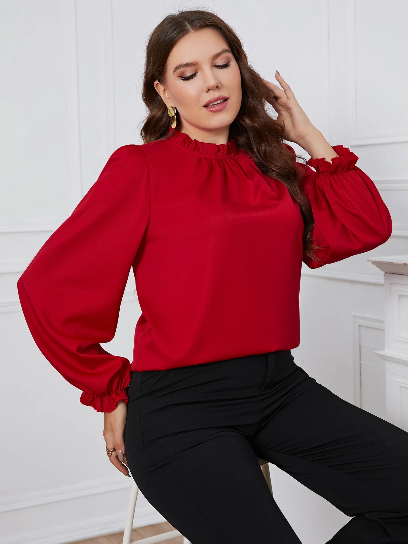 Trendy Long Sleeve Blouse Top