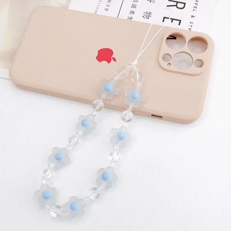 Acrylic Flower Cat Head Beads Charm Phone Chain