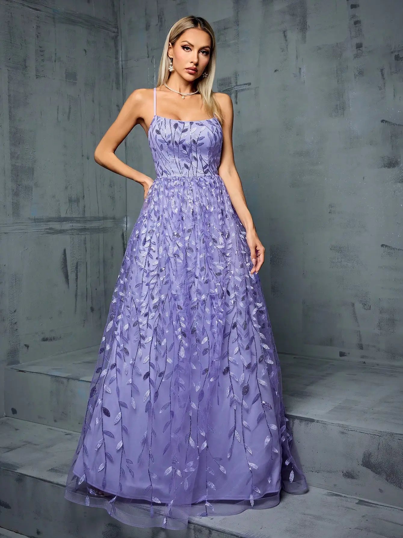 Halter Sequin Elegant Long Evening Gown