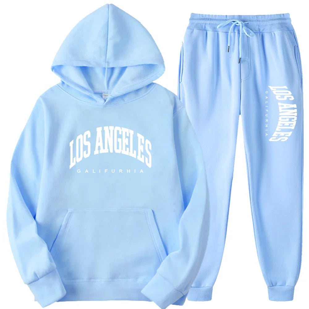 Two-Piece LOS ANGELES Unisex Hoodie & Pants Set