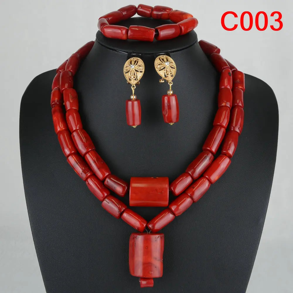 Coral Beads Jewelry Set