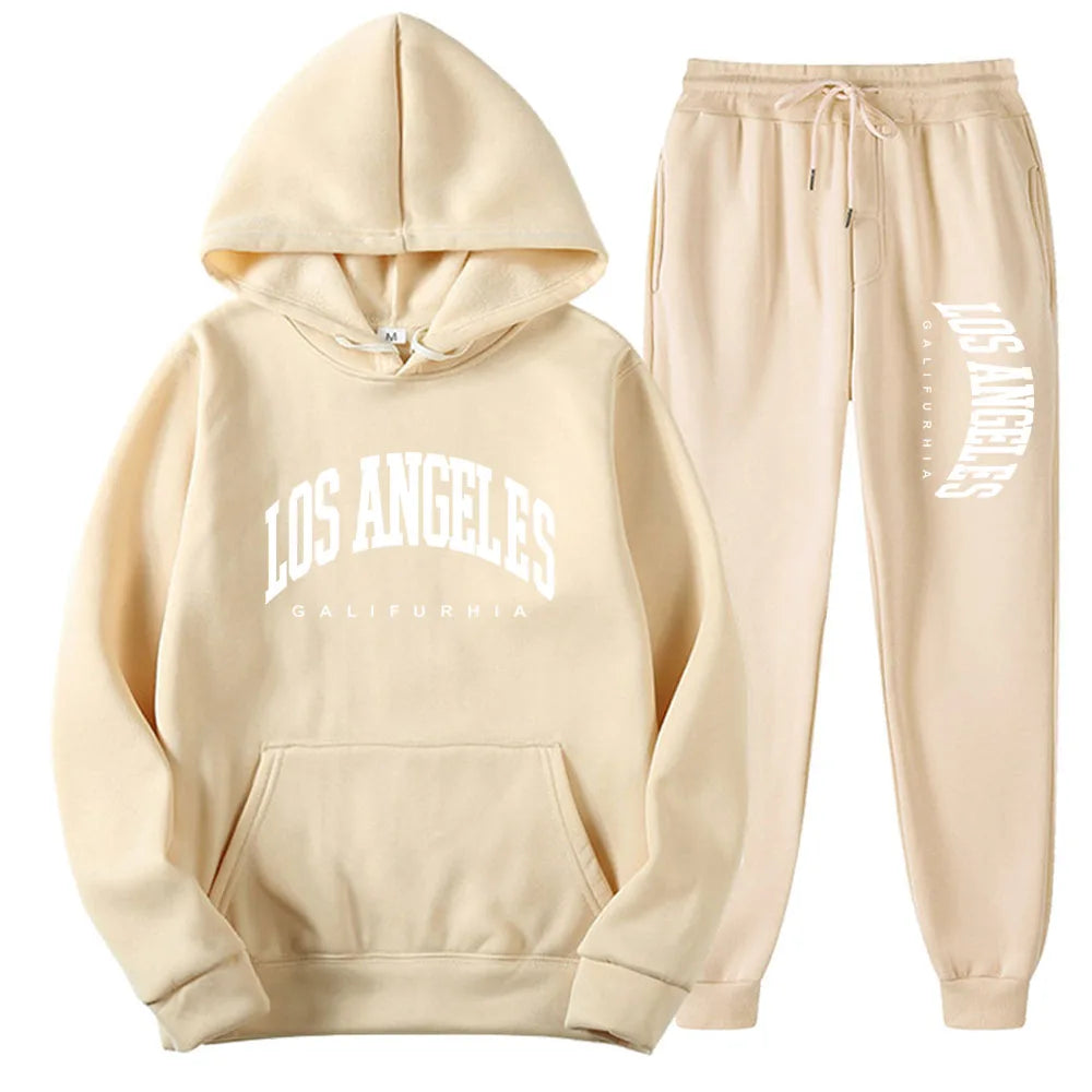 Two-Piece LOS ANGELES Unisex Hoodie & Pants Set