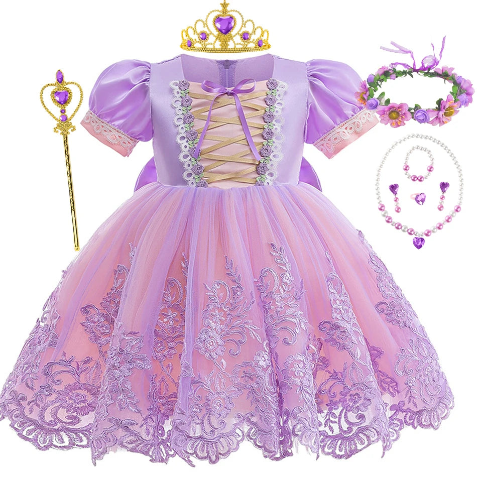 Princess Rapunzel Sequin Costume Dress 1-6T