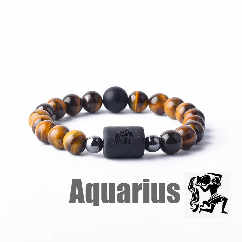 Aquarius  Zodiac Beads Bracelet