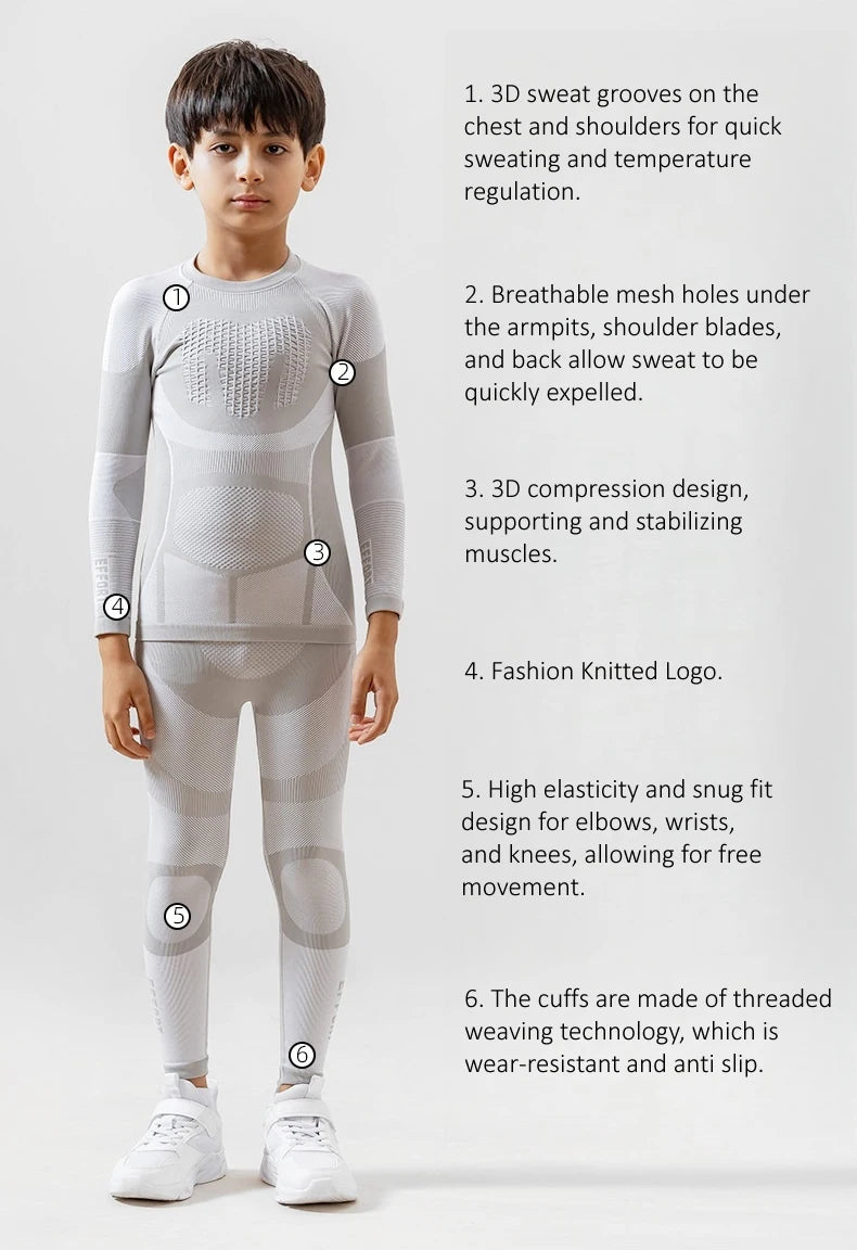 Children Winter Ski Thermal Underwear Set