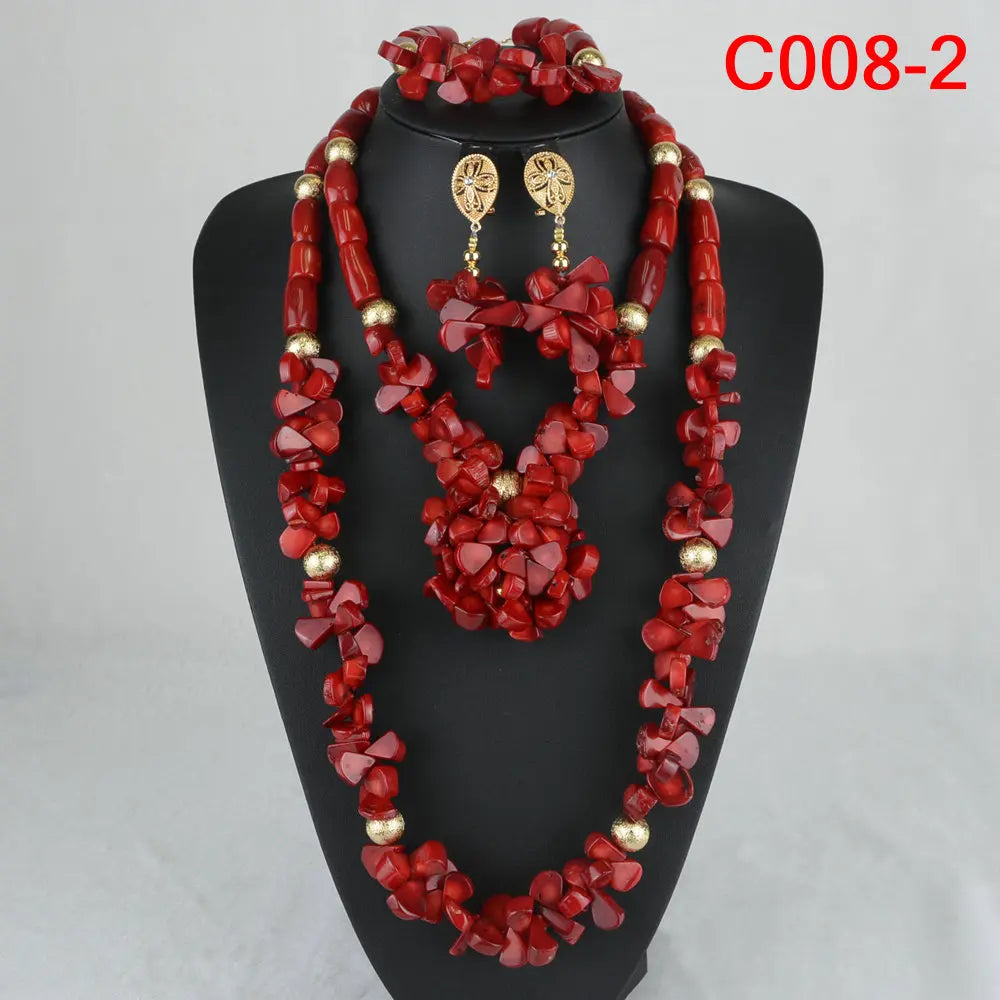 Coral Beads Jewelry Set